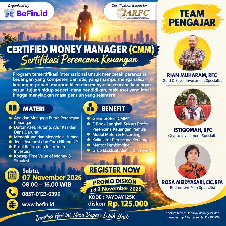 Sertifikasi Perencana Keuangan Certified Money Manager CMM